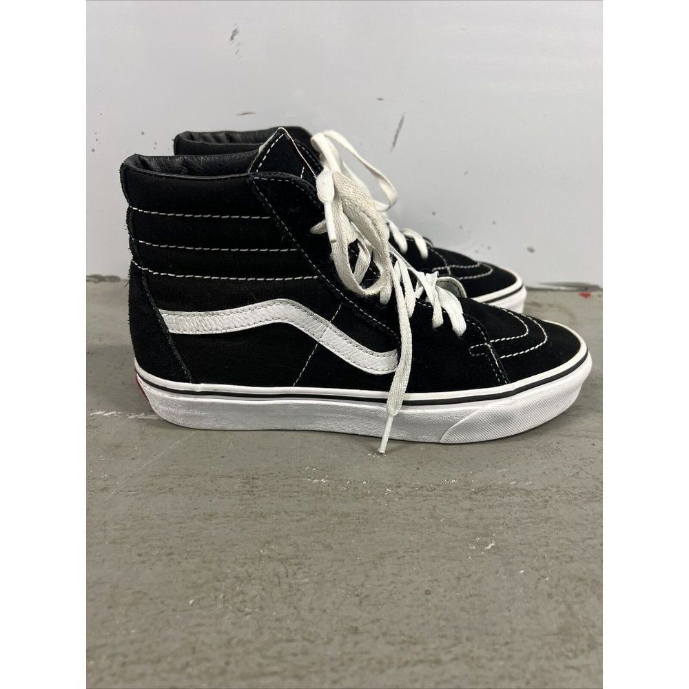 Vans Women's Black and White High-Top Sneakers